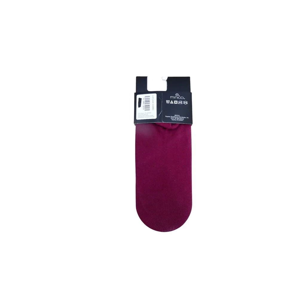 Minicci Foot Liner Women M/L Burgundy NEW Non-Slip Ultra Low No Show Socks